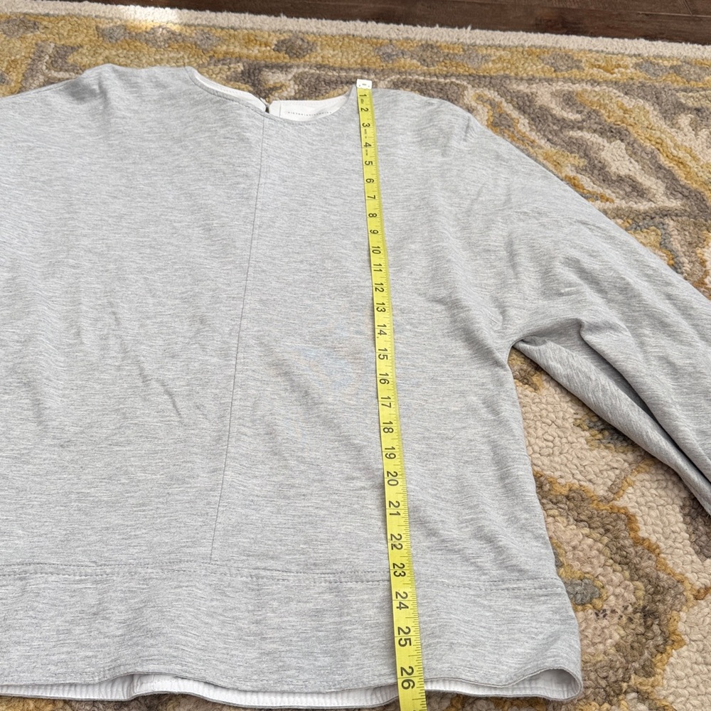 Victoria Victoria Beckham Grey Long Sleeve Top w/ Back Zip (Made in Portugal) - Picture 5 of 8
